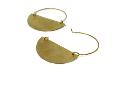 Crescent Hoop Earrings – Gold Brass