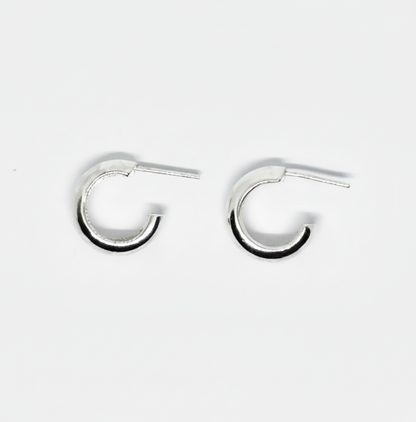 Chunky Sterling Silver Hoops – Minimalist Everyday Earrings