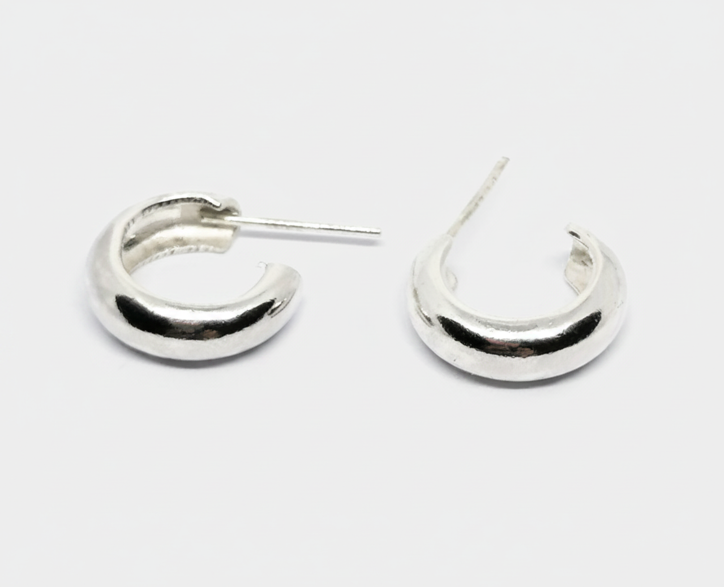 Chunky Sterling Silver Hoops – Minimalist Everyday Earrings