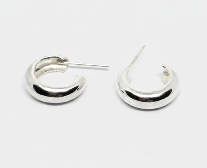 Chunky Sterling Silver Hoops – Minimalist Everyday Earrings