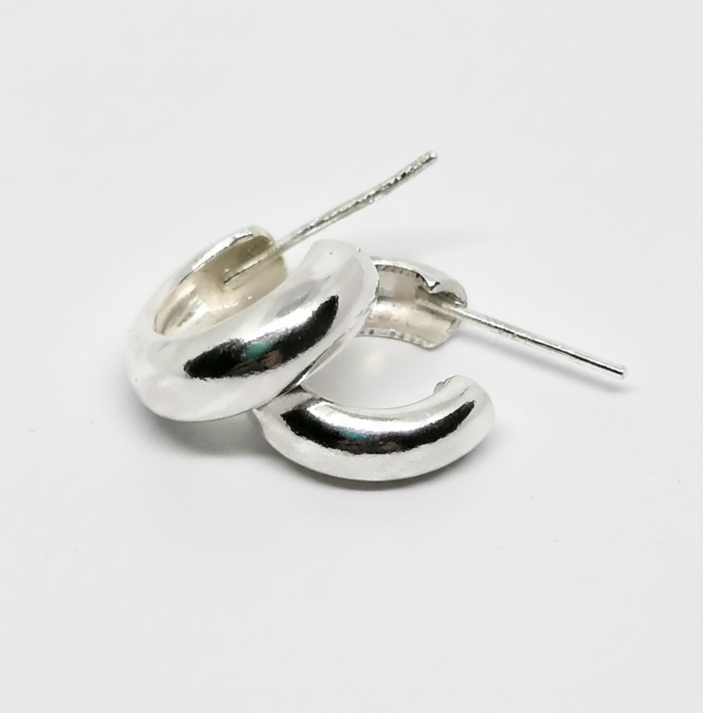 Chunky Sterling Silver Hoops – Minimalist Everyday Earrings