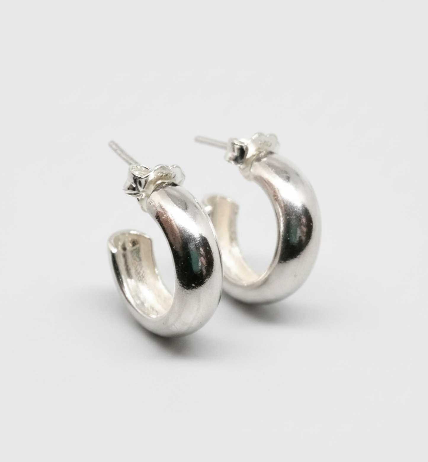 Chunky Sterling Silver Hoops – Minimalist Everyday Earrings