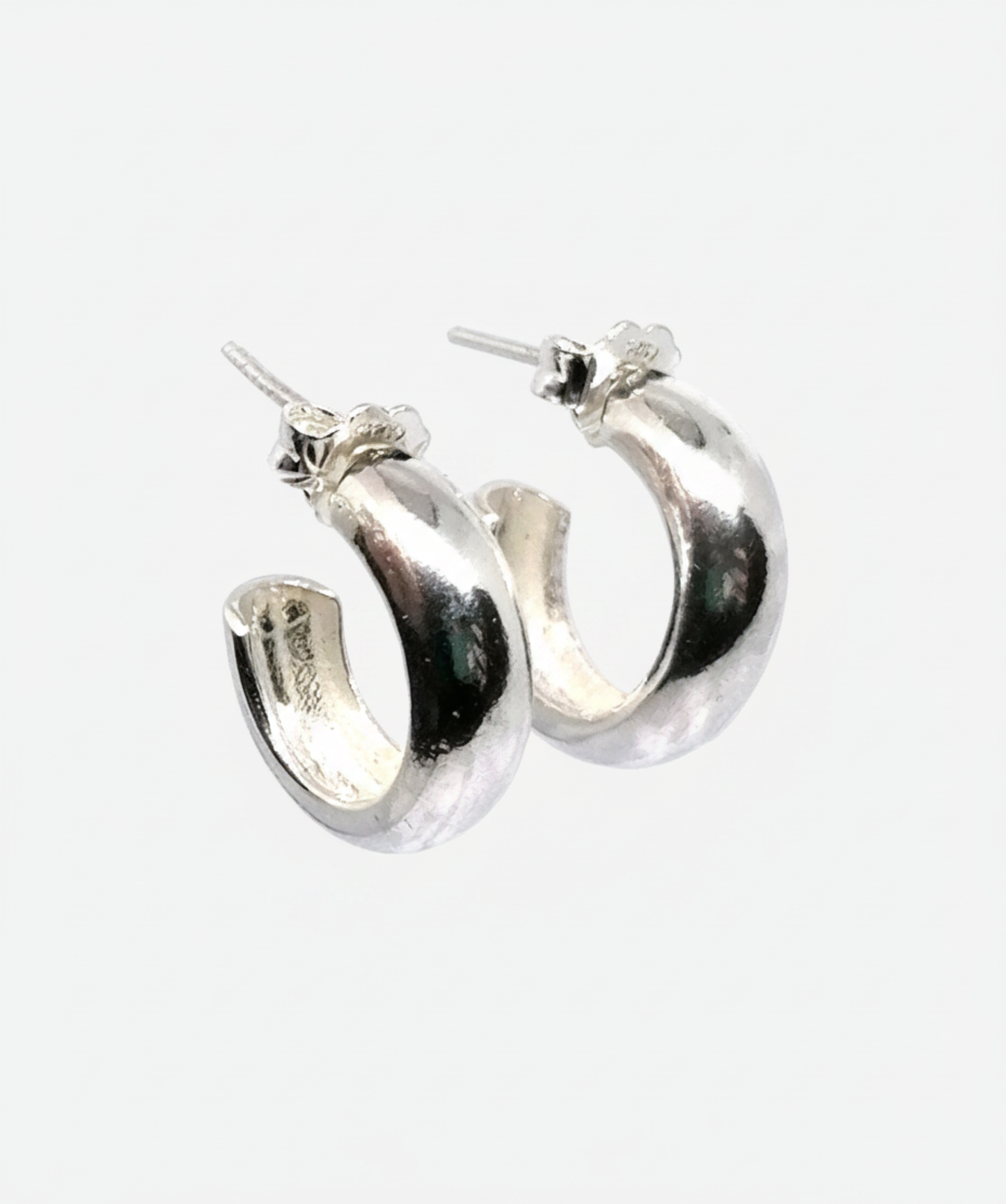 Chunky Sterling Silver Hoops – Minimalist Everyday Earrings