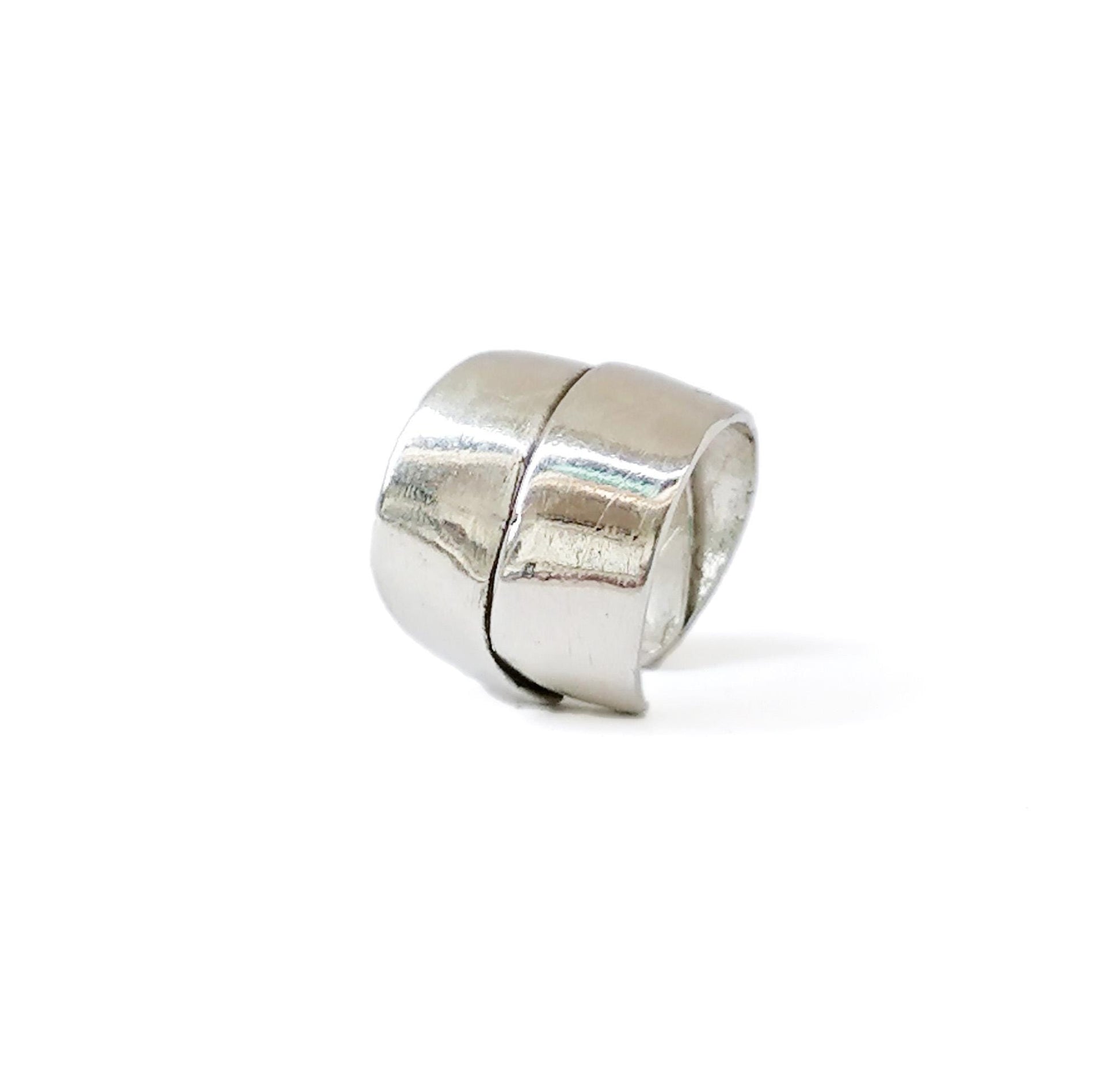 Silver ring on a white background