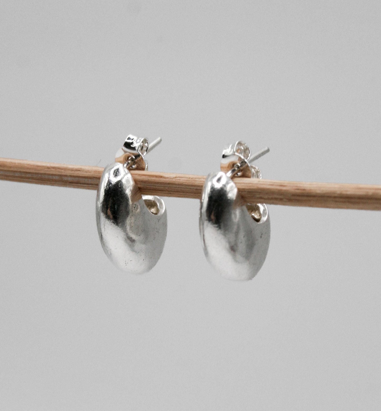 Small Chunky Sterling Silver Hoop Earrings