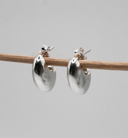 Small Chunky Sterling Silver Hoop Earrings