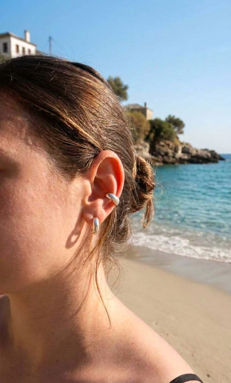 Chunky Conch Ear Cuff – Sterling Silver No Piercing Ear Wrap