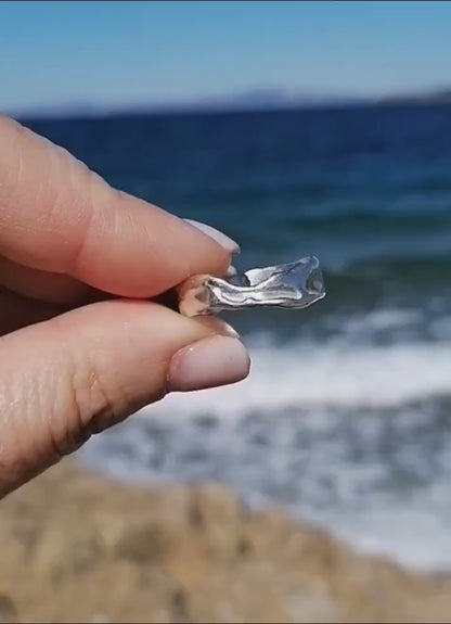 Irregular Wave Band Ring – Sterling Silver