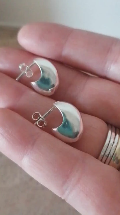 Chunky Dome Stud Earrings in Sterling Silver