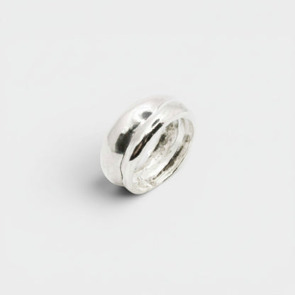 SosyGallery chunky wide band ring in polished 925 sterling silver with a smooth, sculptural dome design.